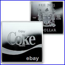 2021 Coca Cola 1oz PURE. 999 SILVER Arden Square COIN Blister Pack UNGRD LF010