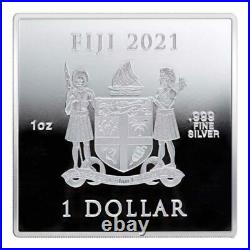 2021 Coca-Cola Arden Square Logo Silver Coin Fiji Blister Card 1oz PP