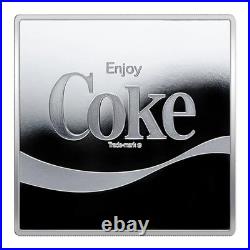 2021 Coca-Cola Arden Square Logo Silver Coin Fiji In Blister Card 1 oz Proof