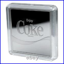2021 Coca-Cola Arden Square Logo Silver Coin Fiji In Blister Card 1 oz Proof