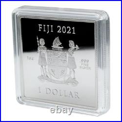 2021 Coca-Cola Arden Square Logo Silver Coin Fiji In Blister Card 1 oz Proof