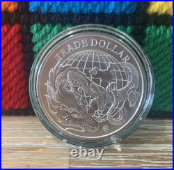 2021 Modern Japanese Dragon Trade Dollar 1oz. 999 Solid Silver Coin