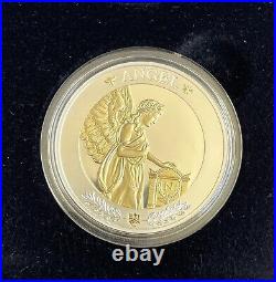 2021 Napoleon's Angel 1oz Solid. 999 PROOF Silver & Gold Plate Coin Boxed & COA