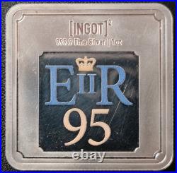 2021 Queen Elizabeth II 95th Birthday 1oz. 9999 Fine Silver Ingot Bar Square CPM