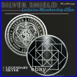 2021 Sacred Geometry #16 Square Matrix 1 oz. Silver Shield Proof Mico