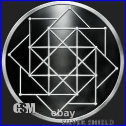 2021 Silver Shield SQUARE MATRIX 1oz Proof #16 in Sacred Geometry Series