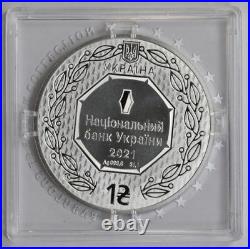2021 Ukraine Archangel Michael f 15 Privy 1 oz Silver Coin -Gov Square Capsule