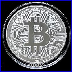 2022 Bitcoin 1 oz 999 Fine Solid Pure Silver Commemorative Limited Original AOCS