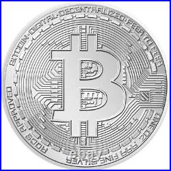 2022 Bitcoin 1 oz 999 Fine Solid Pure Silver Commemorative Limited Original AOCS