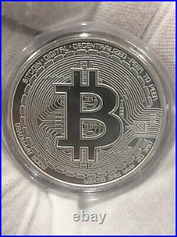 2022 Bitcoin 1 oz. 999 fine Solid silver commemorative IN A CAPSULE & GIFT POUCH