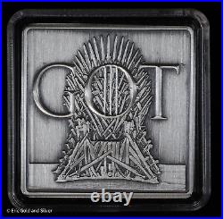2022 Game of Thrones Iron Throne 1 oz Silver Medallion in OGP