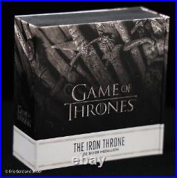 2022 Game of Thrones Iron Throne 1 oz Silver Medallion in OGP