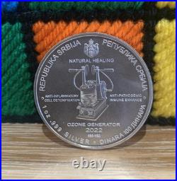 2022 Nikola Tesla Natural Healing 1oz. 999 Solid Silver Coin In Capsule