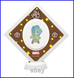 2022 Niue Marvel Kawaii Groot 1oz Silver Shaped Proof Coin 2022 Niue Marvel Kawaii Groot 1oz Silver Shaped Proof Coin