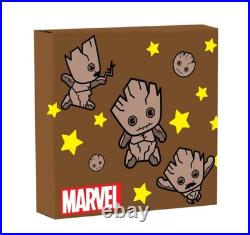 2022 Niue Marvel Kawaii Groot 1oz Silver Shaped Proof Coin 2022 Niue Marvel Kawaii Groot 1oz Silver Shaped Proof Coin