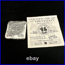2023 5 Oz Pardner Pour Silver Square Deal Bar with COA #120