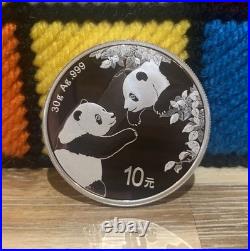 2023 China Panda 10 Yuan 30g 1oz. 999 Solid Silver Coin In Protective Capsule