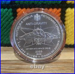 2023 Nikola Tesla Anti-Gravity 1oz. 999 Solid Silver Coin In Capsule