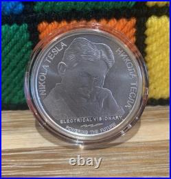 2023 Nikola Tesla Anti-Gravity 1oz. 999 Solid Silver Coin In Capsule