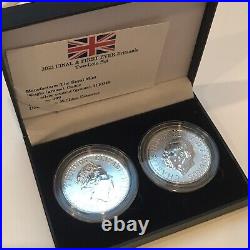 2023 Queen & King Solid Silver Britannia Coins 2x 1oz New Mint Coronation
