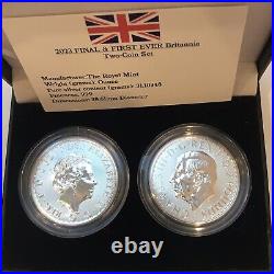 2023 Queen & King Solid Silver Britannia Coins 2x 1oz New Mint Coronation