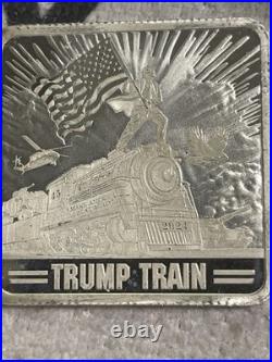 2024 1oz Proof Trump Square Trump Train Silver Bar 45 MAGA 47.999 Silver #138