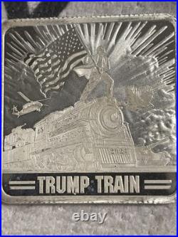 2024 1oz Proof Trump Square Trump Train Silver Bar 45 MAGA 47.999 Silver #138