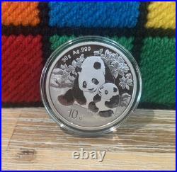 2024 China Panda 10 Yuan 30g 1oz. 999 Solid Silver Coin In Protective Capsule