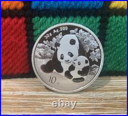 2024 China Panda 10 Yuan 30g 1oz. 999 Solid Silver Coin In Protective Capsule
