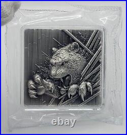 2024 Furious Beasts Tiger Korean 2 oz Fine Silver Antiqued Stacker