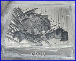 2024 Furious Beasts Tiger Korean 2 oz Fine Silver Antiqued Stacker