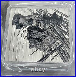 2024 Furious Beasts Tiger Korean 2 oz Fine Silver Antiqued Stacker