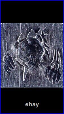 2024 Korea Furious Beasts Series Grizzly Bear 2oz. 999 Antiqued Silver Stacker