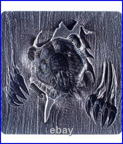 2024 Korea Furious Beasts Series Grizzly Bear 2oz. 999 Antiqued Silver Stacker