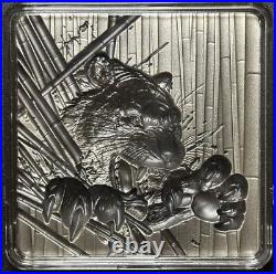 2024 Korea Furious Beasts Series Tiger 2oz. 999 Antiqued Silver Stacker