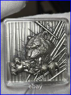 2024 Korea Furious Beasts Series Tiger 2oz. 999 Antiqued Silver Stacker