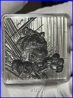2024 Korea Furious Beasts Series Tiger 2oz. 999 Antiqued Silver Stacker