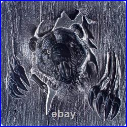 2024 Korean Furious Beasts BEAR 2 oz. 999 Antique Silver Stacker WithCapsule #906