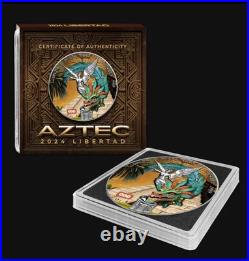 2024 Mexico Libertad Aztec Dragon Edition 1 oz. 999 Silver Coin with Capsule & COA 2024 Mexico Libertad Aztec Dragon Edition 1 oz. 999 Silver Coin with Capsule & COA