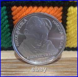 2024 Nikola Tesla Teleforce 1oz. 999 Solid Silver Coin In Capsule