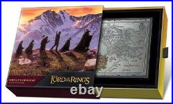 2024 Niue Lord of the Rings Middle Earth Map 5 oz Silver Antiqued Coin