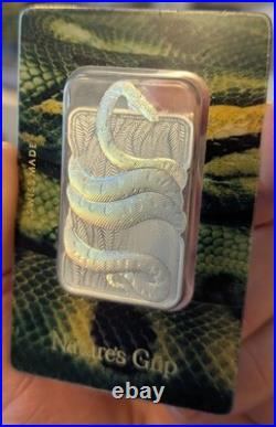 2024 PAMP Holographic Nature's Grip Green Anaconda 1 oz. 9999 Silver 3004/4000