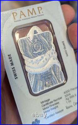 2024 PAMP Holographic Nature's Grip Green Anaconda 1 oz. 9999 Silver 3004/4000