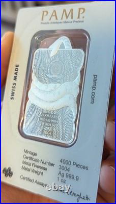 2024 PAMP Holographic Nature's Grip Green Anaconda 1 oz. 9999 Silver 3004/4000
