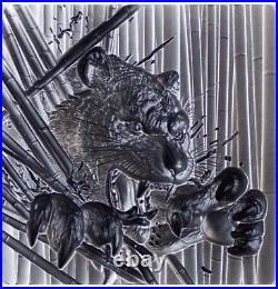 2024 South Korea Furious Beasts Tiger 2oz Silver Antiqued Stacker In Capsule