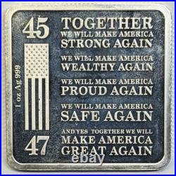 2024 Trump Train. 999 Fine 1 oz Silver Square Bar