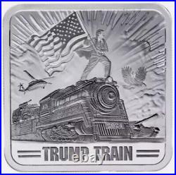 2024 Trump Train. 999 Fine Silver Square Bar, 1 oz