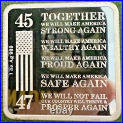 2024 Trump Train. 999 Fine Silver Square Bar, 1 oz