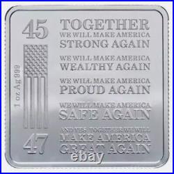 2024 Trump Train. 999 Fine Silver Square Bar, 1 oz