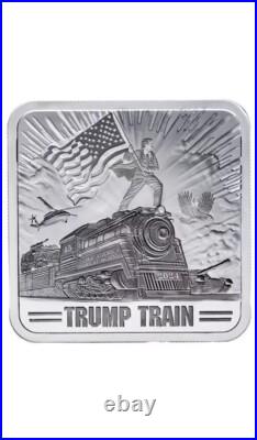2024 Trump Train. 999 Fine Silver Square Bar, 1 oz Very Patriotic Piece